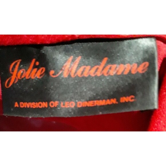 Vintage Blouse,Jolie Madame Top, Fitted Red Satin/ Black Lace, Goth, Steampunk - Picture 6 of 10